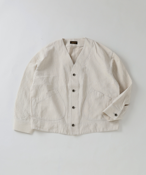 JOURNAL STANDARD J.S HOMESTEAD（ジャーナルスタンダードホームステッド）の「J.S.Homestead / コットンリネン デニム “JUDO” ブルゾン（その他アウター・メンズ・ネイビー/ブルー系その他/アイボリー・MEDIUM/LARGE）」の12枚目の写真