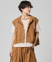 KRIFF MAYER Lady's Collection | 撥水 ドロスト フードベスト / ミリタリーベスト / ナイロンベスト / 体型カバー / ライトアウター / セットアップ対応(ベスト)