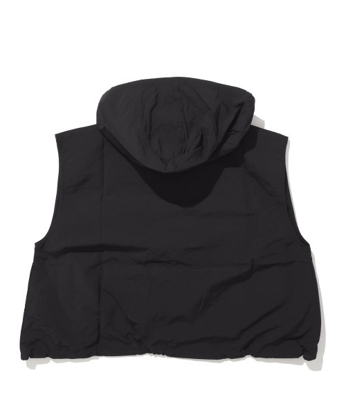 KRIFF MAYER Lady's Collection（クリフメイヤーレディースコレクション）の「撥水 ドロスト フードベスト / ミリタリーベスト / ナイロンベスト / 体型カバー / ライトアウター / セットアップ対応（ベスト・レディース・ブラック/ライトブラウン・LARGE/MEDIUM）」の16枚目の写真