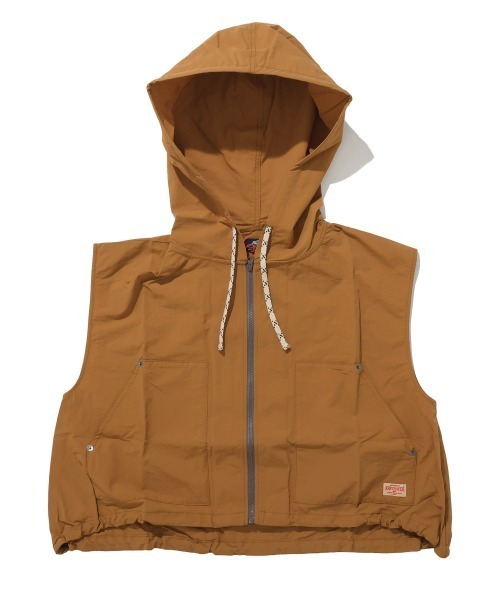 KRIFF MAYER Lady's Collection（クリフメイヤーレディースコレクション）の「撥水 ドロスト フードベスト / ミリタリーベスト / ナイロンベスト / 体型カバー / ライトアウター / セットアップ対応（ベスト・レディース・ブラック/ライトブラウン・LARGE/MEDIUM）」の17枚目の写真