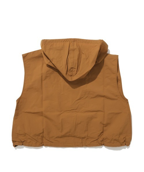 KRIFF MAYER Lady's Collection（クリフメイヤーレディースコレクション）の「撥水 ドロスト フードベスト / ミリタリーベスト / ナイロンベスト / 体型カバー / ライトアウター / セットアップ対応（ベスト・レディース・ブラック/ライトブラウン・LARGE/MEDIUM）」の18枚目の写真