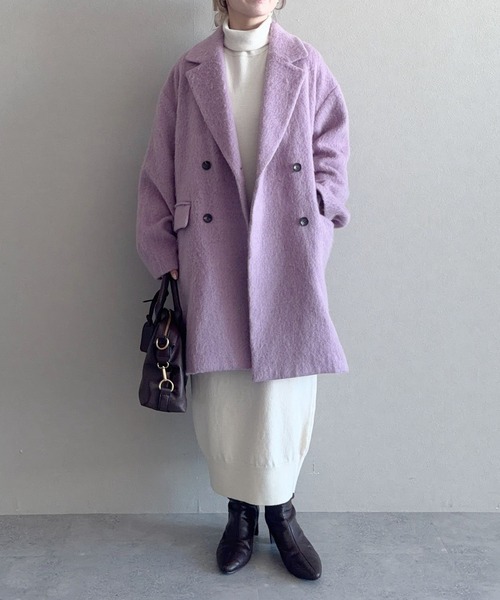 mysty woman（ミスティウーマン）の「コクーンニットワンピース 645243（ワンピース・レディース・アイボリー/ブラウン/ネイビー・FREE）」の14枚目の写真