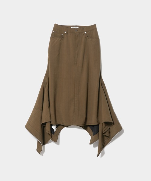 beautiful people（ビューティフルピープル）の「double-end tropical wool flare skirt（スカート・レディース・オリーブ・34/36）」の2枚目の写真