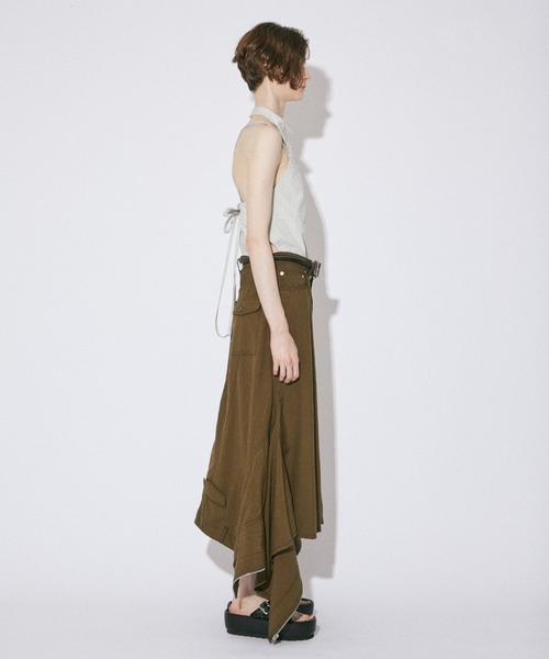 beautiful people（ビューティフルピープル）の「double-end tropical wool flare skirt（スカート・レディース・オリーブ・34/36）」の5枚目の写真