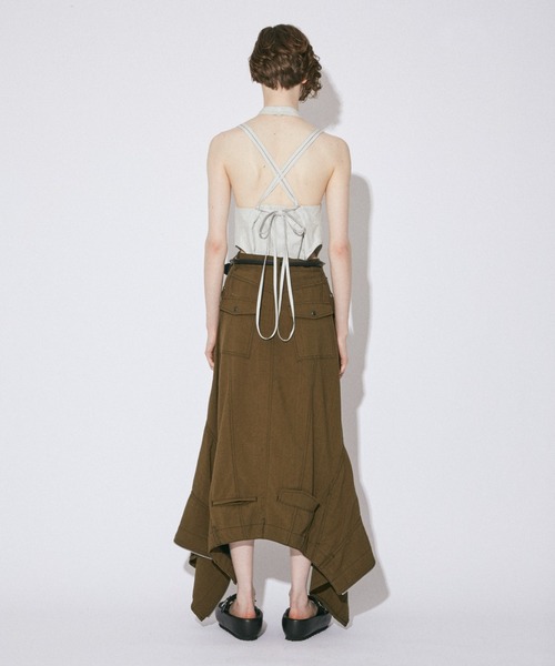 beautiful people（ビューティフルピープル）の「double-end tropical wool flare skirt（スカート・レディース・オリーブ・34/36）」の6枚目の写真