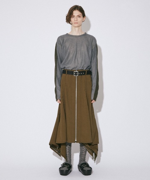 beautiful people（ビューティフルピープル）の「double-end tropical wool flare skirt（スカート・レディース・オリーブ・34/36）」の7枚目の写真