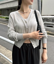 UVカット接触冷感Vネックシアーカーディガン