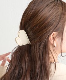 マーブルハートヘアクリップ