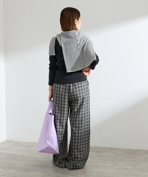 IENA（イエナ）の「ウォッシャブル ギンガムチェックイージーパンツ（その他パンツ・レディース・チャコールグレー・34/38/36）」の10枚目の写真