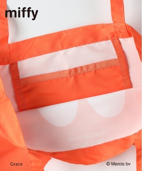 Right-on(ライトオン)の「【miffy】70周年限定 ボアポーチ内蔵 トート型エコバッグ (コンパクト収納 / ギフト / 洗える素材)(エコバッグ/サブバッグ・レディース・オレンジ・ONE SIZE)」の6枚目の写真