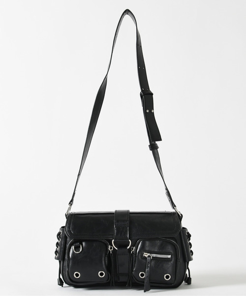 neos（ネオス）の「【neos】ユーティリティ ミニショルダーバッグ PUレザー ユニセックス（ショルダーバッグ・メンズ・ブラック・FREE）」の2枚目の写真