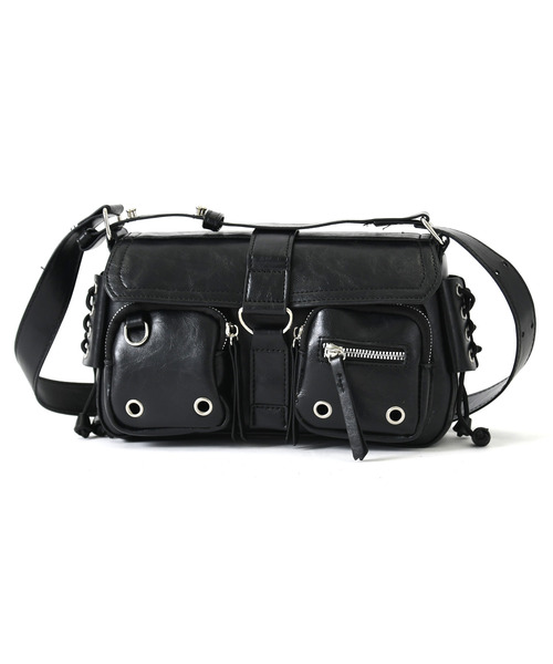 neos（ネオス）の「【neos】ユーティリティ ミニショルダーバッグ PUレザー ユニセックス（ショルダーバッグ・メンズ・ブラック・FREE）」の3枚目の写真