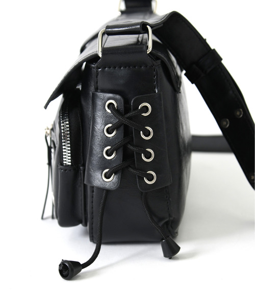 neos（ネオス）の「【neos】ユーティリティ ミニショルダーバッグ PUレザー ユニセックス（ショルダーバッグ・メンズ・ブラック・FREE）」の4枚目の写真