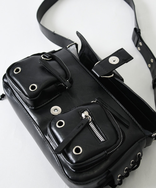 neos（ネオス）の「【neos】ユーティリティ ミニショルダーバッグ PUレザー ユニセックス（ショルダーバッグ・メンズ・ブラック・FREE）」の6枚目の写真