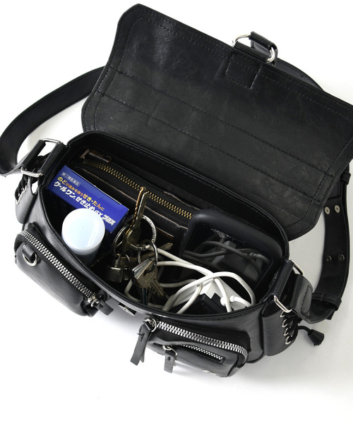 neos（ネオス）の「【neos】ユーティリティ ミニショルダーバッグ PUレザー ユニセックス（ショルダーバッグ・メンズ・ブラック・FREE）」の9枚目の写真