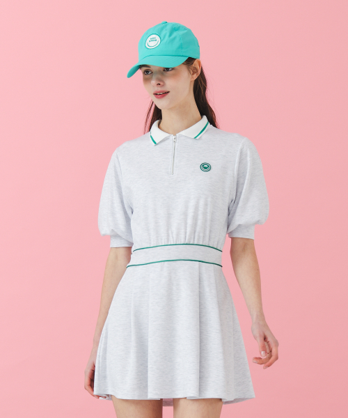 MONBIRDIE GOLF(モンバーディーゴルフ)の「ボリュームスリーブゴルフワンピースL.GREY(ワンピース・レディース・ライトグレー・M/S)」の1枚目の写真