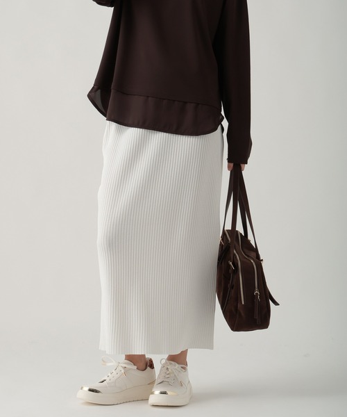 Elura（エルーラ）の「サラサラタッチナロースカート/643263（スカート・レディース・ホワイト/ブラウン/レッド/ブラック・MEDIUM/LARGE）」の2枚目の写真