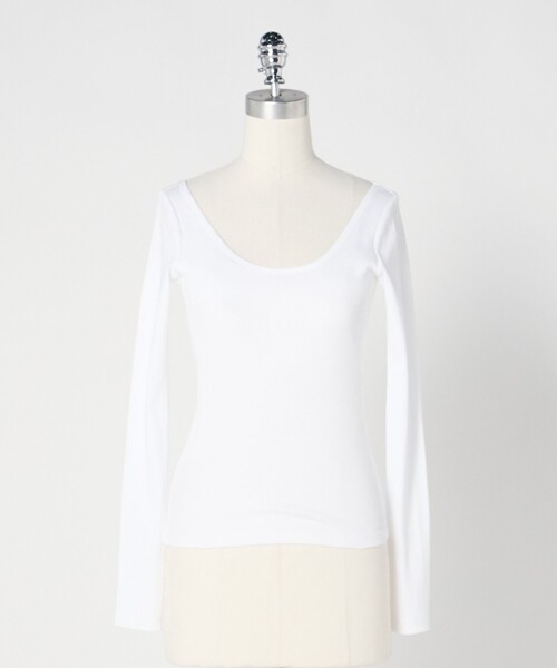 LOEFF(ロエフ)の「<LOEFF>ベアテレコ ラウンドネック ロングスリーブ(Tシャツ/カットソー・レディース・ブラック/ネイビー/ホワイト・FREE)」の2枚目の写真