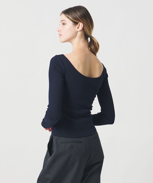 LOEFF(ロエフ)の「<LOEFF>ベアテレコ ラウンドネック ロングスリーブ(Tシャツ/カットソー・レディース・ブラック/ネイビー/ホワイト・FREE)」の6枚目の写真