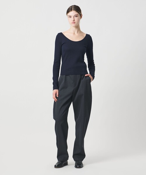 LOEFF(ロエフ)の「<LOEFF>ベアテレコ ラウンドネック ロングスリーブ(Tシャツ/カットソー・レディース・ブラック/ネイビー/ホワイト・FREE)」の8枚目の写真