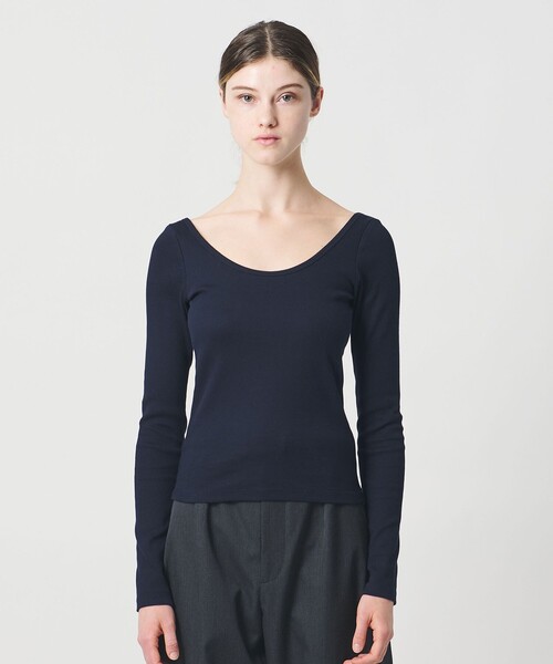 LOEFF(ロエフ)の「<LOEFF>ベアテレコ ラウンドネック ロングスリーブ(Tシャツ/カットソー・レディース・ブラック/ネイビー/ホワイト・FREE)」の9枚目の写真