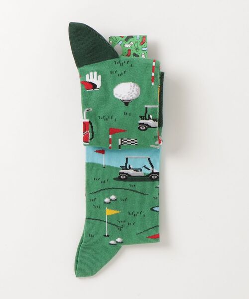 MANY MORNINGS（メニーモーニングス）の「MANY MORNINGS/メニーモーニングス REGULAR SOCKS（ソックス/靴下・メンズ・グリーン/ブルー・25-27）」の3枚目の写真