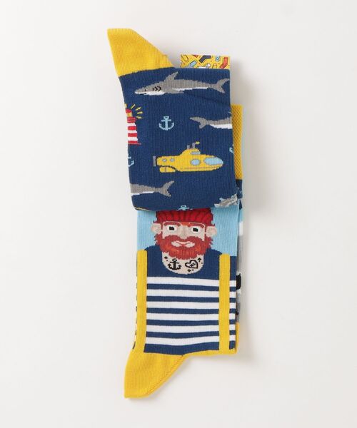 MANY MORNINGS（メニーモーニングス）の「MANY MORNINGS/メニーモーニングス REGULAR SOCKS（ソックス/靴下・メンズ・グリーン/ブルー・25-27）」の4枚目の写真