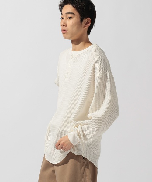 V.M.C. ベージュジャケット Nagoya T.Tワッフルヘンリーセット ワッフルヘンリーネックプルオーバー（Tシャツ/カットソー）｜niko and