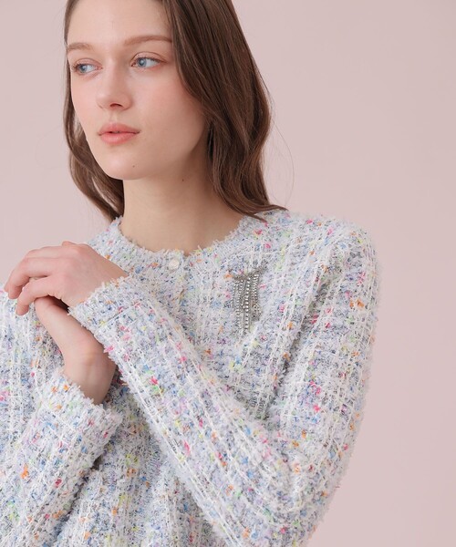 ANAYI（アナイ）の「マルティプルニットツイードジャケット（カーディガン/ボレロ・レディース・ブルー系その他/ベージュ系その他・38/36）」の17枚目の写真