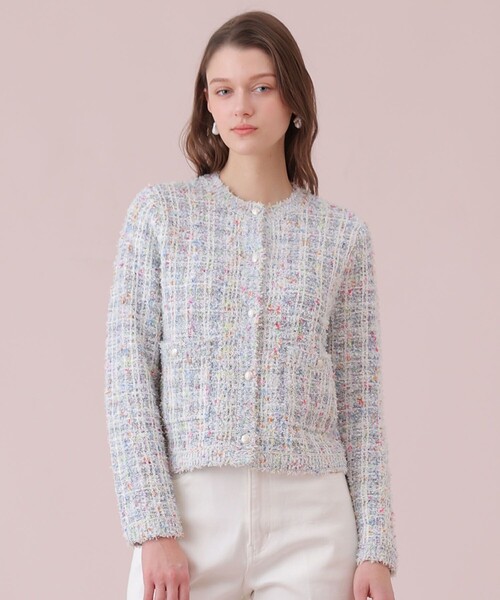 ANAYI（アナイ）の「マルティプルニットツイードジャケット（カーディガン/ボレロ・レディース・ブルー系その他/ベージュ系その他・38/36）」の16枚目の写真