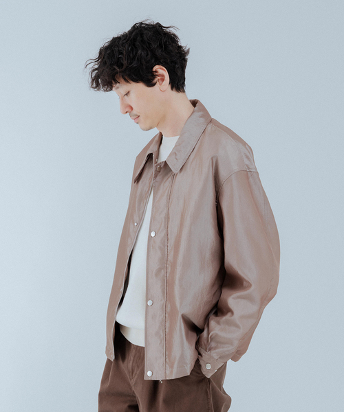 EDIFICE（エディフィス）の「ライト シャンブレー ショート ブルゾン（その他アウター・メンズ・ホワイト/ブラウン/ブラック/ベージュ・MEDIUM/LARGE）」の5枚目の写真