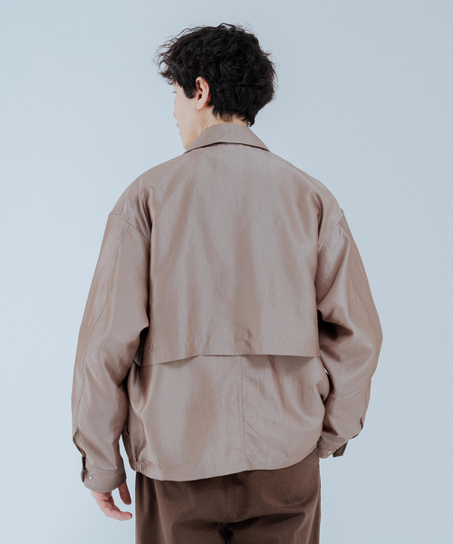 EDIFICE（エディフィス）の「ライト シャンブレー ショート ブルゾン（その他アウター・メンズ・ホワイト/ブラウン/ブラック/ベージュ・MEDIUM/LARGE）」の6枚目の写真