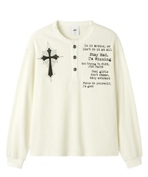 OY（オーワイ）の「『OY オーワイ』BLESSED HENLEY L S TOP ブレストヘンリー長袖カットソー（Tシャツ/カットソー）」