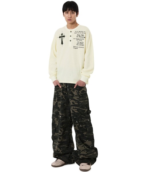 OY（オーワイ）の「『OY/オーワイ』BLESSED HENLEY L/S TOP/ブレストヘンリー長袖カットソー（Tシャツ/カットソー・レディース・ブラック/アイボリー・L/M）」の14枚目の写真