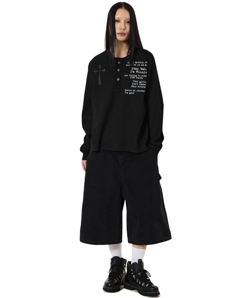 OY（オーワイ）の「『OY/オーワイ』BLESSED HENLEY L/S TOP/ブレストヘンリー長袖カットソー（Tシャツ/カットソー・レディース・ブラック/アイボリー・L/M）」の6枚目の写真