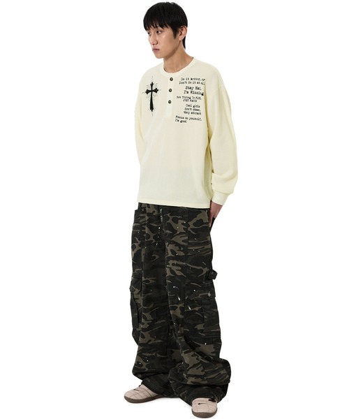 OY（オーワイ）の「『OY/オーワイ』BLESSED HENLEY L/S TOP/ブレストヘンリー長袖カットソー（Tシャツ/カットソー・レディース・ブラック/アイボリー・L/M）」の15枚目の写真