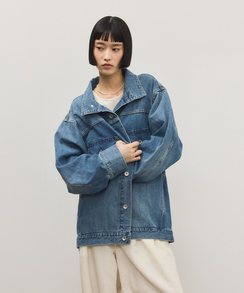 WEB限定】スタンドネックデニムジャケット（デニムジャケット）｜ADAM
