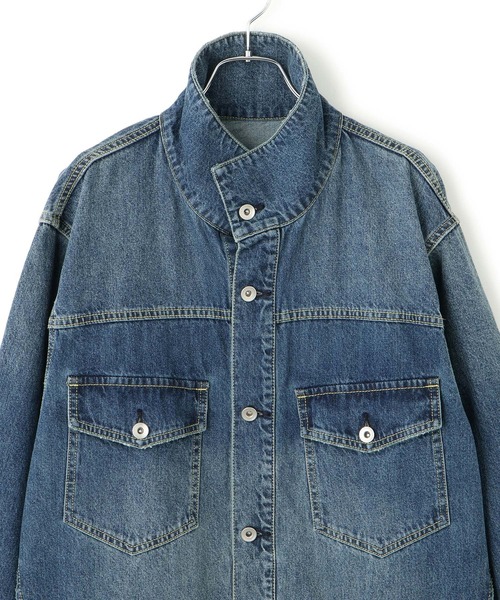 WEB限定】スタンドネックデニムジャケット（デニムジャケット）｜ADAM