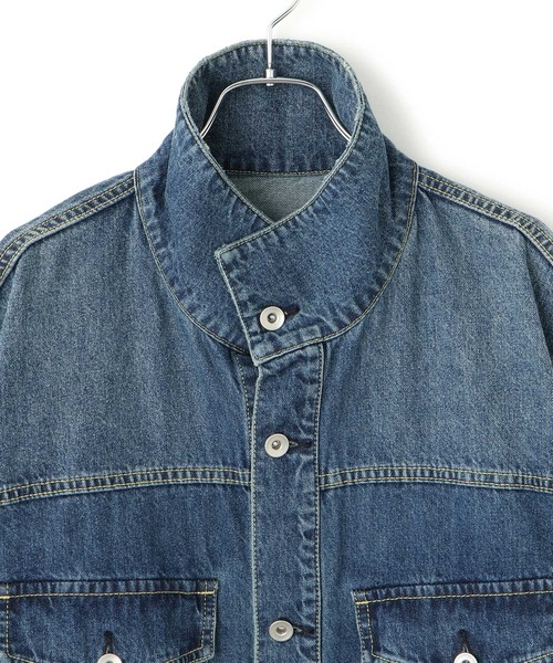 WEB限定】スタンドネックデニムジャケット（デニムジャケット）｜ADAM