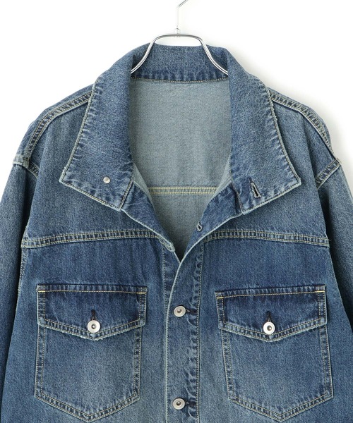 ADAM ET ROPE'（アダムエロペ）の「【WEB限定】スタンドネックデニムジャケット（デニムジャケット・レディース・サックスブルー/ブルー・FREE）」の17枚目の写真