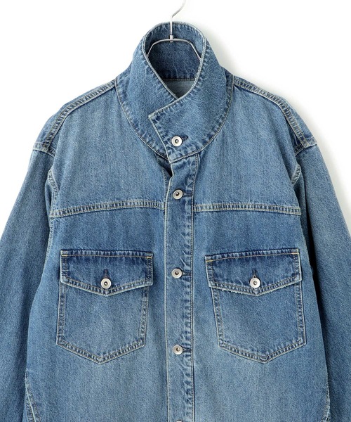 ADAM ET ROPE'（アダムエロペ）の「【WEB限定】スタンドネックデニムジャケット（デニムジャケット・レディース・サックスブルー/ブルー・FREE）」の16枚目の写真