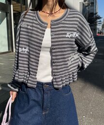 CIAOPANIC | メッセージ刺繡配色ロゴフリルニットカーディガン(カーディガン/ボレロ)