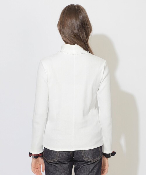CB CRESTBRIDGE(シービークレストブリッジ)の「【Quiet checkシリーズ】ハイネックインナー(Tシャツ/カットソー・レディース・オフホワイト/ダークネイビー/ホワイト系その他・M)」の6枚目の写真
