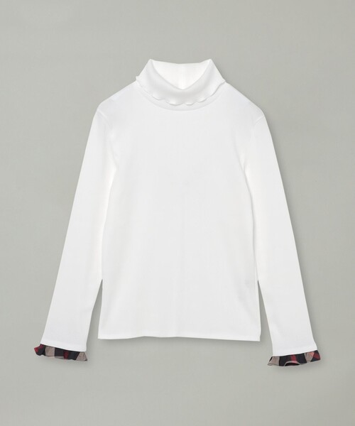 CB CRESTBRIDGE(シービークレストブリッジ)の「【Quiet checkシリーズ】ハイネックインナー(Tシャツ/カットソー・レディース・オフホワイト/ダークネイビー/ホワイト系その他・M)」の8枚目の写真