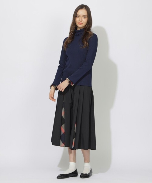 CB CRESTBRIDGE(シービークレストブリッジ)の「【Quiet checkシリーズ】ハイネックインナー(Tシャツ/カットソー・レディース・オフホワイト/ダークネイビー/ホワイト系その他・M)」の14枚目の写真
