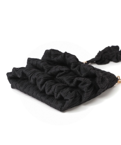 tiny tiny（ティニーティニー）の「フリルミニショルダーバッグ[tiny tiny(ティニーティニー)]（ショルダーバッグ・レディース・チャコール/ホワイト・0）」の7枚目の写真