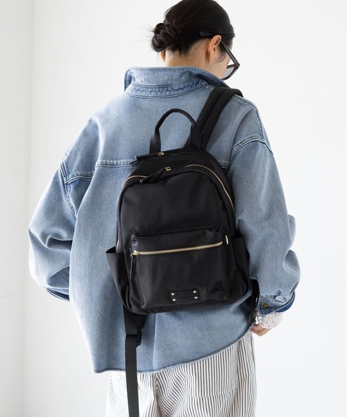 Elura（エルーラ）の「≪撥水＋マルチポケット≫MINIリュック/660886（バックパック/リュック・レディース・モカ/ブラック/オフホワイト・FREE）」の8枚目の写真