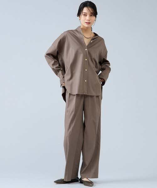 Liesse(リエス)の「バンドカラーロングシャツ(シャツ/ブラウス・レディース・ライトベージュ・FREE)」の8枚目の写真