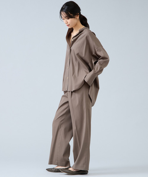 Liesse(リエス)の「バンドカラーロングシャツ(シャツ/ブラウス・レディース・ライトベージュ・FREE)」の10枚目の写真