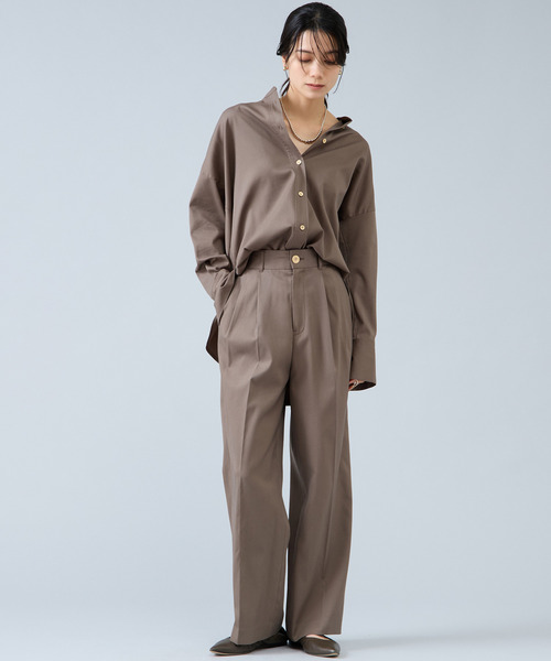 Liesse(リエス)の「バンドカラーロングシャツ(シャツ/ブラウス・レディース・ライトベージュ・FREE)」の13枚目の写真